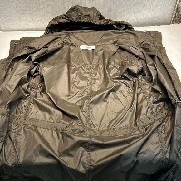 Carly Jean Los Angeles Rain Coat Jacket Shell Windbreaker with Hood Long Adjusta - Picture 8 of 11